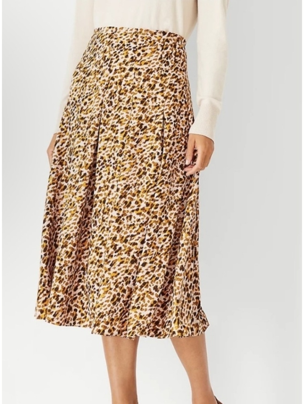 Ann Taylor Animal Print Midi Skirt - Size 16